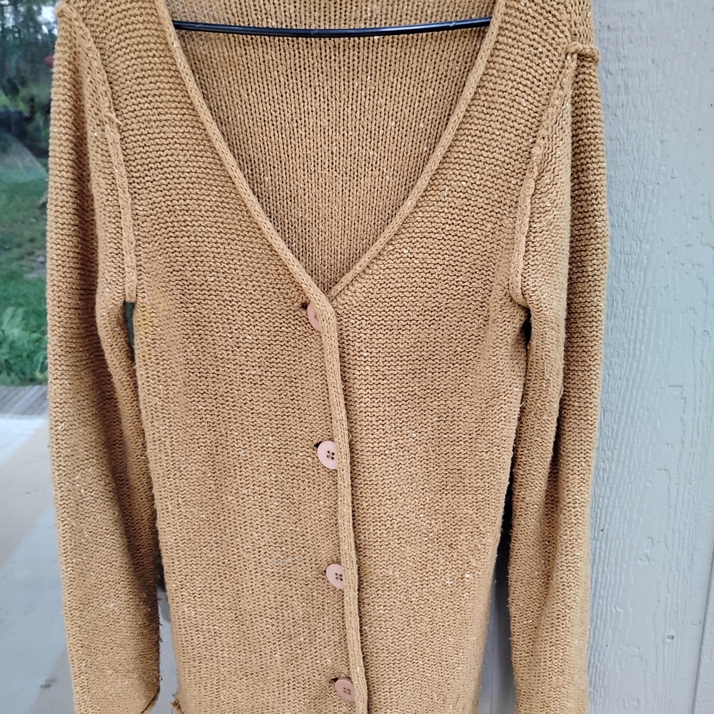Cabela's Tan Button-Up Cardigan Primitive Style Size Small